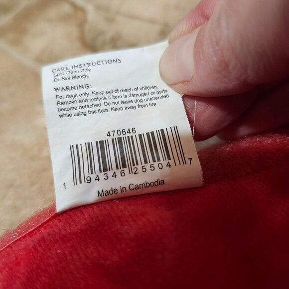 Vibrant Life Size Large Quilted Dog Vest Sherpa Jacket Red/Pink Velcro - Picture 6 of 8